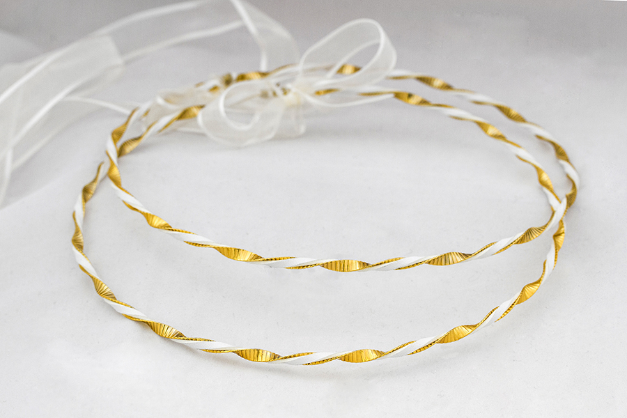 Χειροποίητα Ασημένια Στέφανα Γάμου 925° Επιχρυσωμένα Α-566