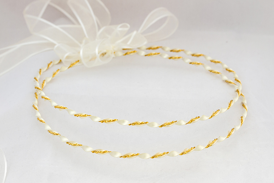 Χειροποίητα Επάργυρα Στέφανα Γάμου Επιχρυσωμένα Ε-567