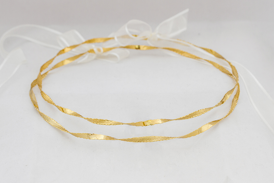 Χειροποίητα Επάργυρα Στέφανα Γάμου Επιχρυσωμένα Ε-569