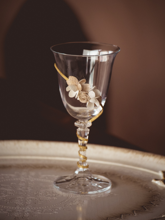 VELISSARIA - Δίσκος-καράφα-ποτήρι με διακόσμηση