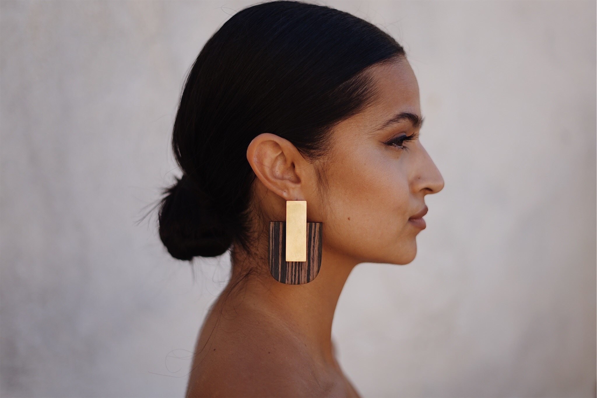 LAKALUKA - Σκουλαρίκια Jacket “Rectangle – Wood”