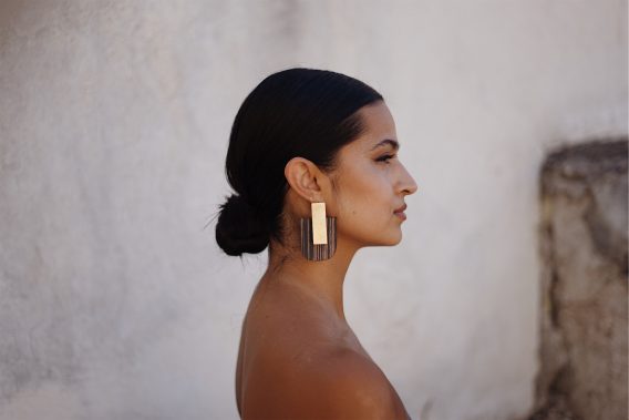 LAKALUKA - Σκουλαρίκια Jacket “Rectangle – Wood”