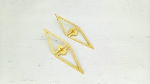 LALALUKA - Σκουλαρίκια “Double Triangle” Drop Earrings