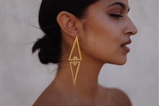 Σκουλαρίκια “Double Triangle” Drop Earrings