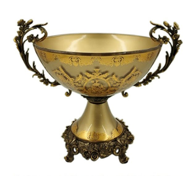 ATHENA CREATIONS - Φρουτιέρα οβάλ χρυσό 