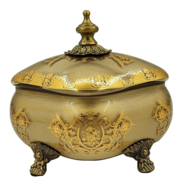 ATHENA CREATIONS - Φοντανιέρα με καπάκι χρυσό