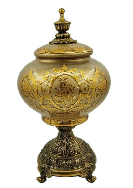 ATHENA CREATIONS - Φοντανιέρα με καπάκι χρυσό