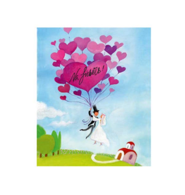 ATHENA CREATIONS - Ευχετήρια Κάρτα Γάμου Balloon Hearts