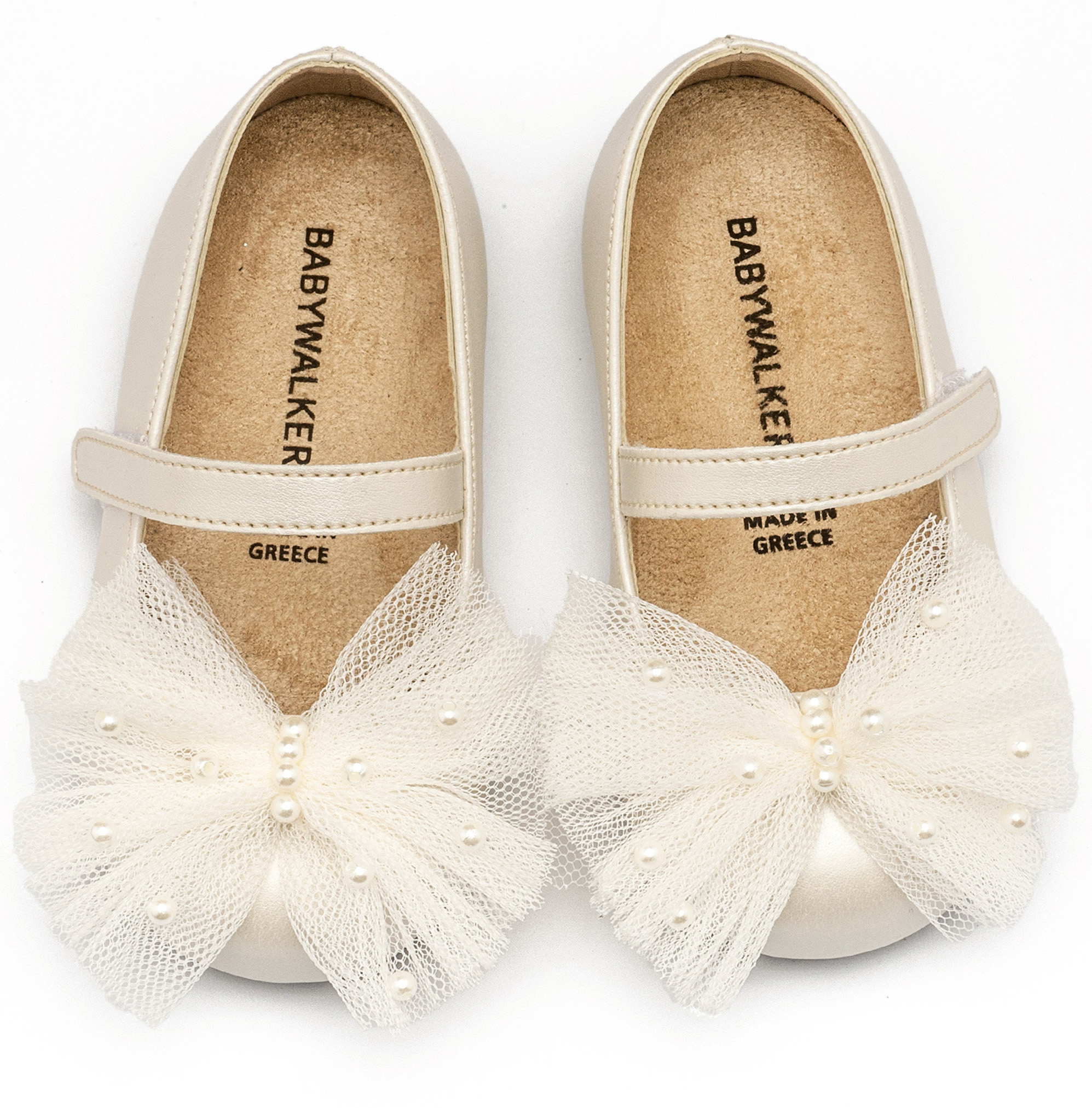 BABYWALKER - Γοβάκι με Χειροποίητο Φιόγκο και Πέρλες