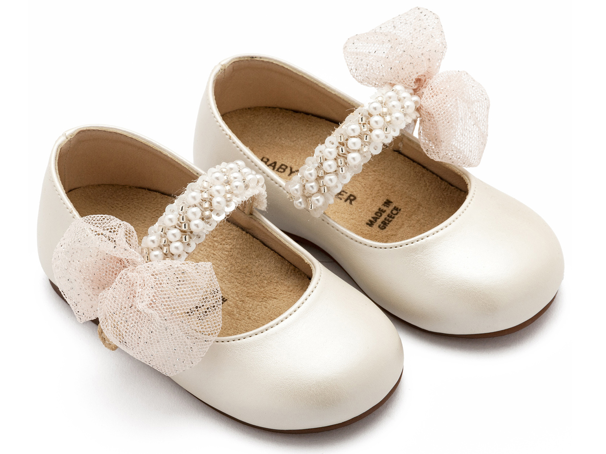 BABYWALKER - Γοβάκι Μονή Μπαρέτα Διακοσμημένη με Χειροποίητο Διακοσμητικό