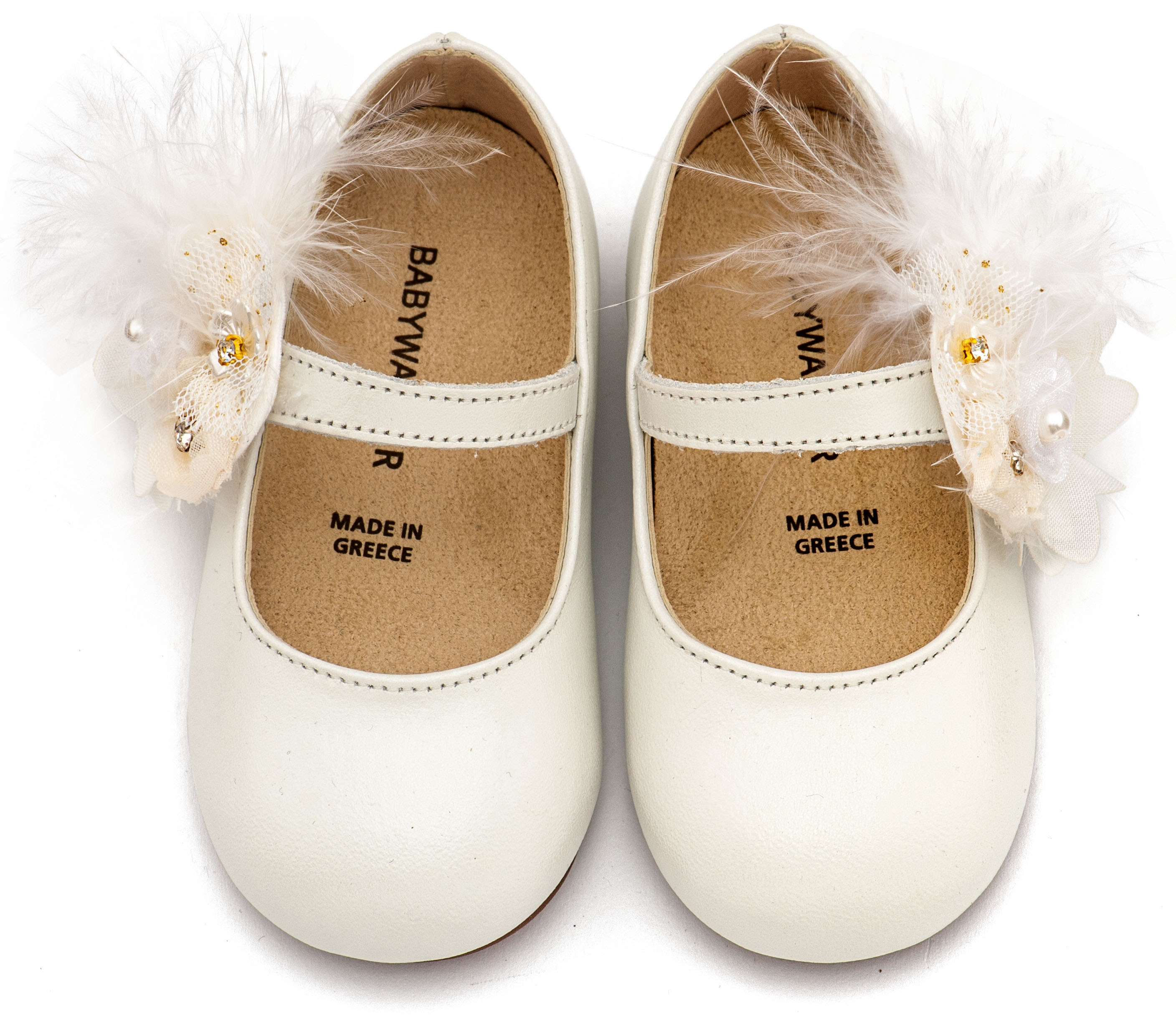 BABYWALKER - Γοβάκι με Λουλούδια και Πούπουλα 