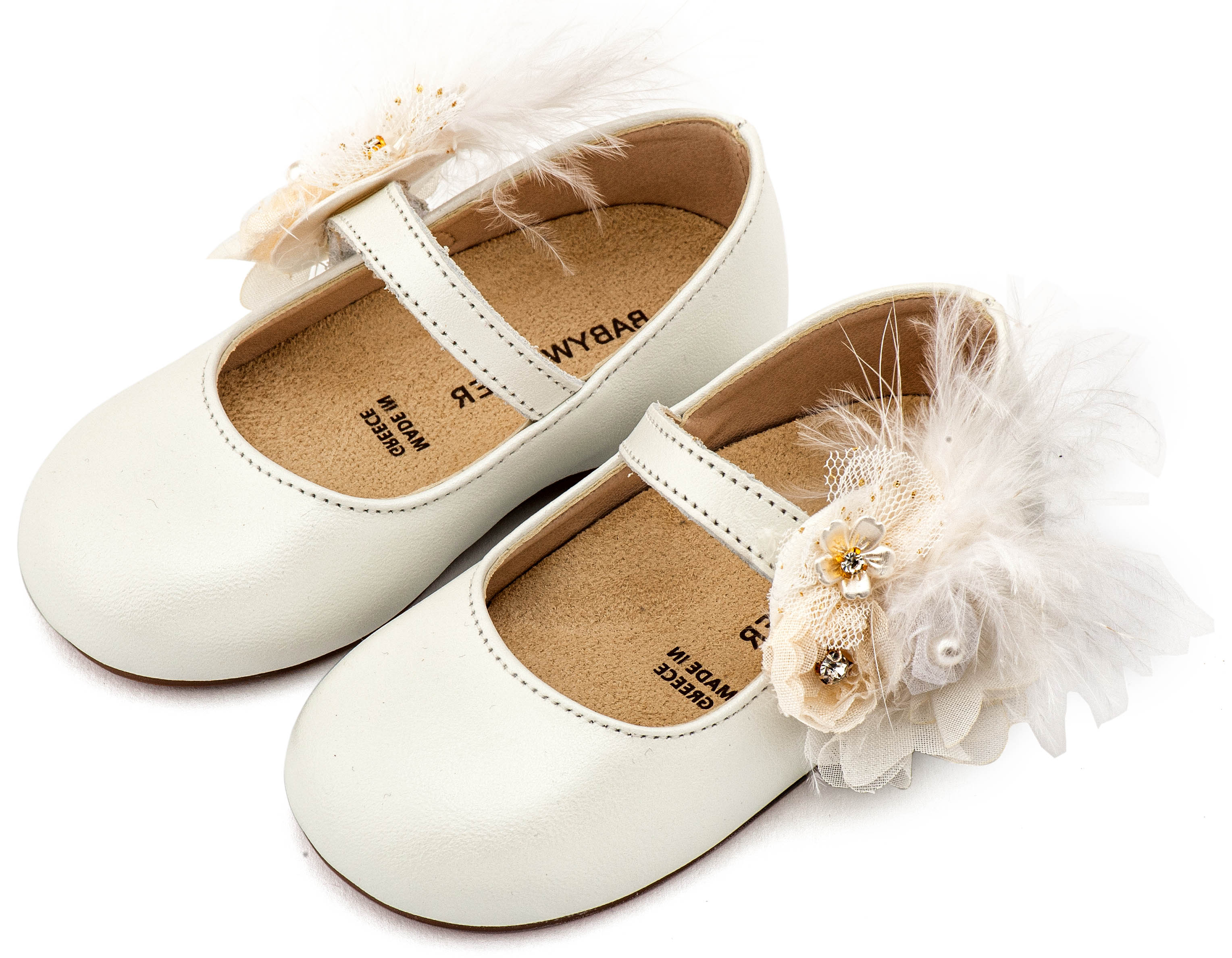 BABYWALKER - Γοβάκι με Λουλούδια και Πούπουλα 