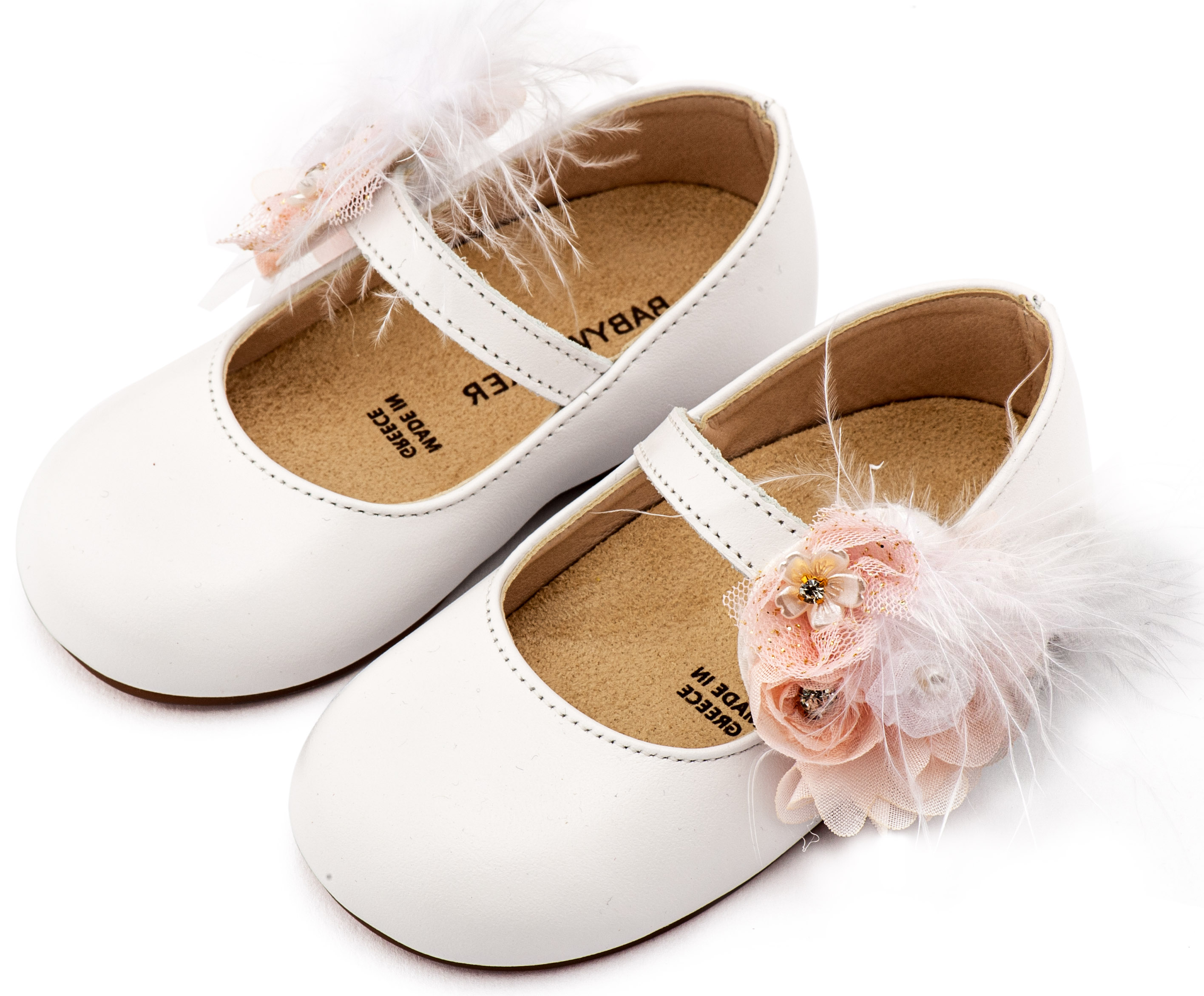 BABYWALKER - Γοβάκι με Λουλούδια και Πούπουλα 