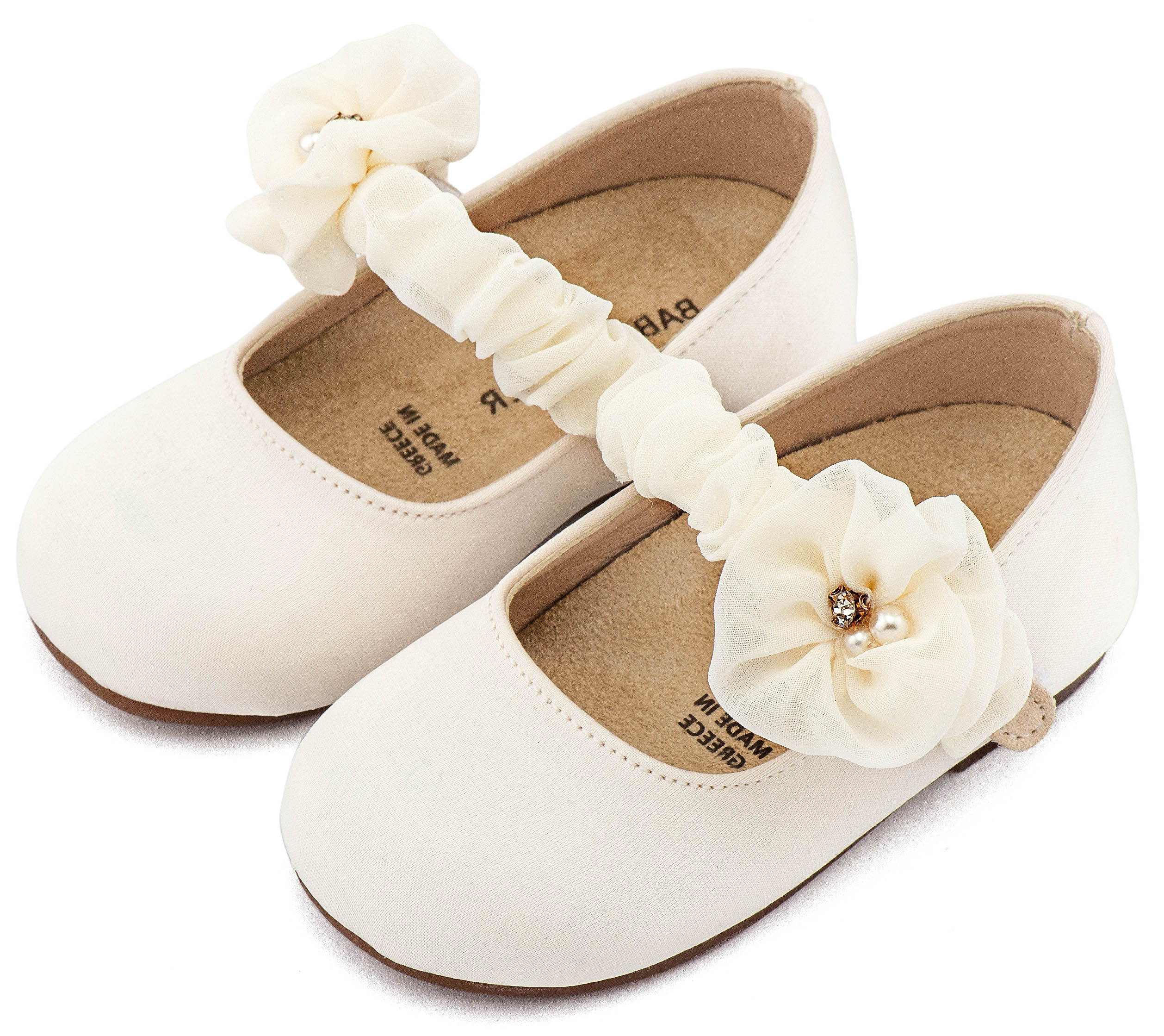 BABYWALKER - Γοβάκι Μονή Μπαρέτα με Υφασμάτινο Διακοσμητικό 