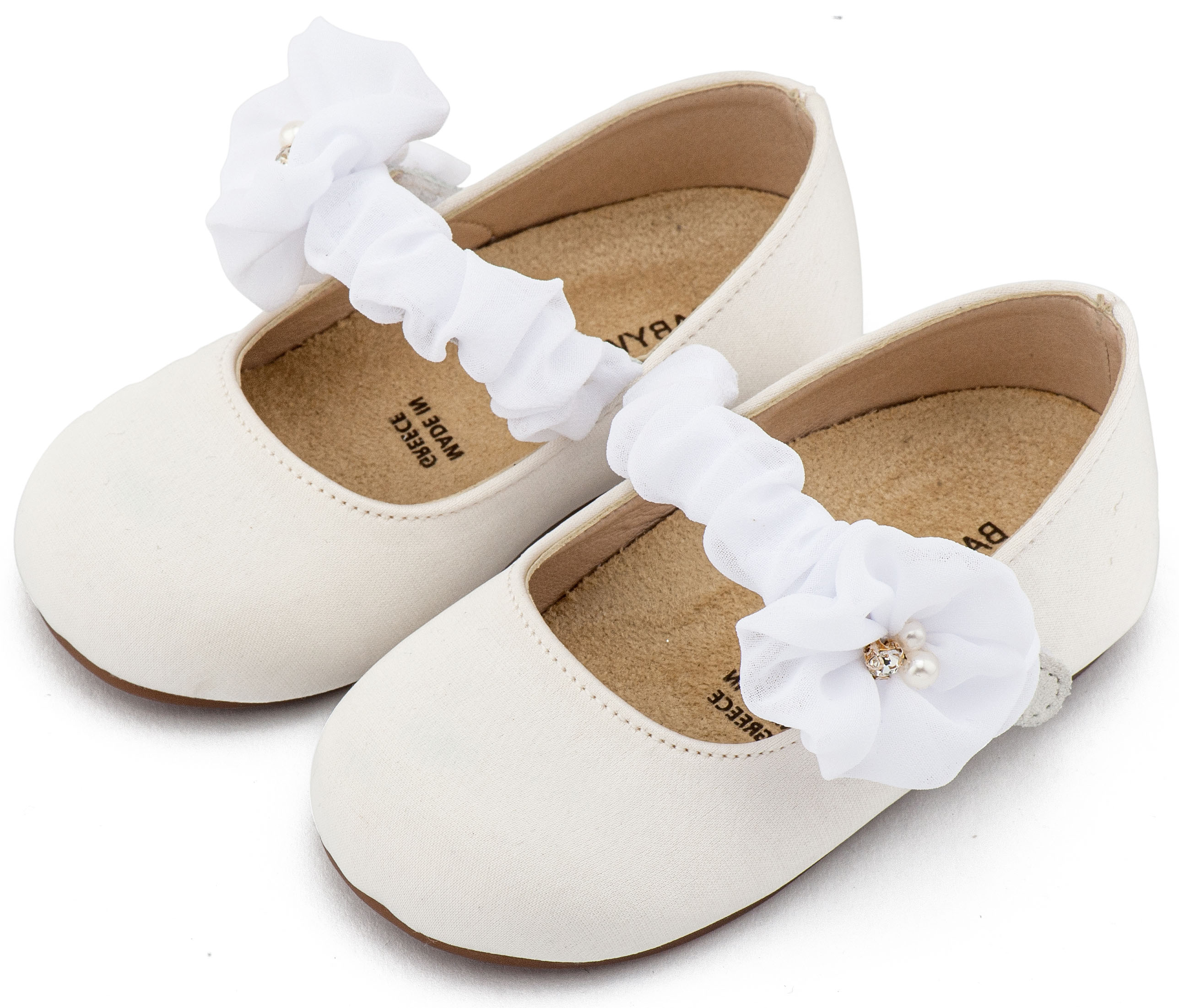 BABYWALKER - Γοβάκι Μονή Μπαρέτα με Υφασμάτινο Διακοσμητικό 