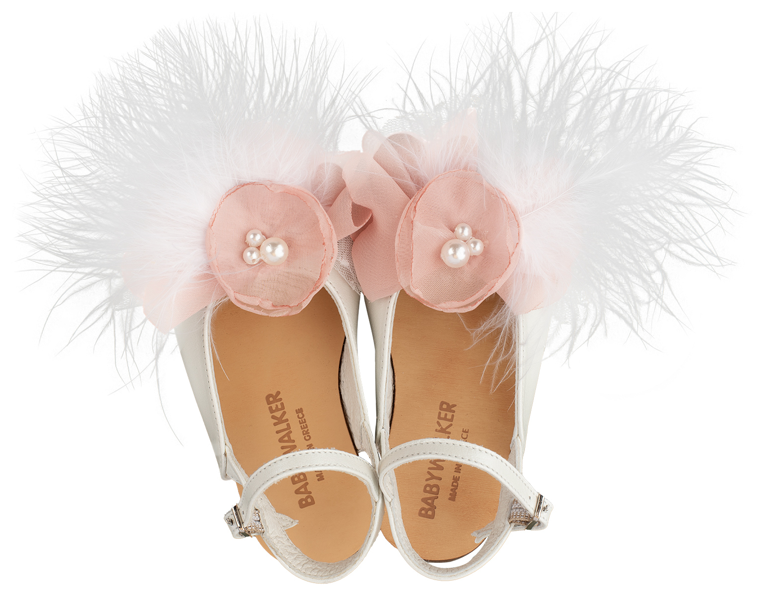 BABYWALKER - Δερμάτινο Σαμπό με Χειροποίητο Λουλούδι 