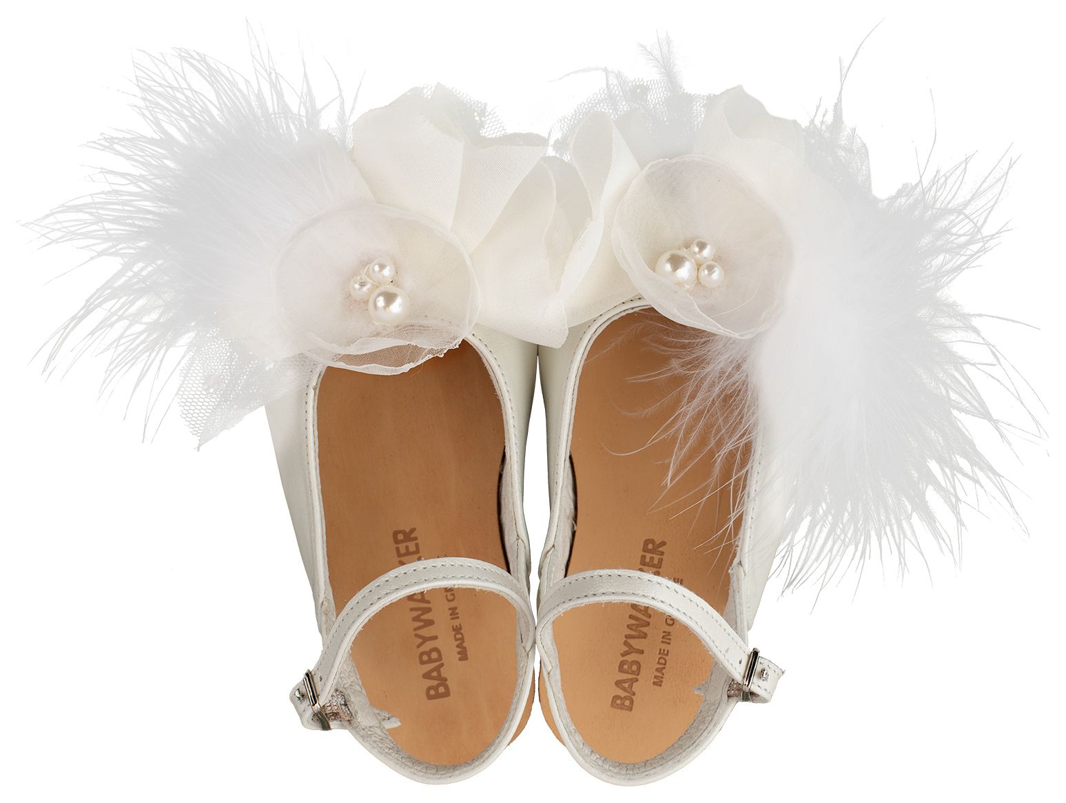 BABYWALKER - Δερμάτινο Σαμπό με Χειροποίητο Λουλούδι 