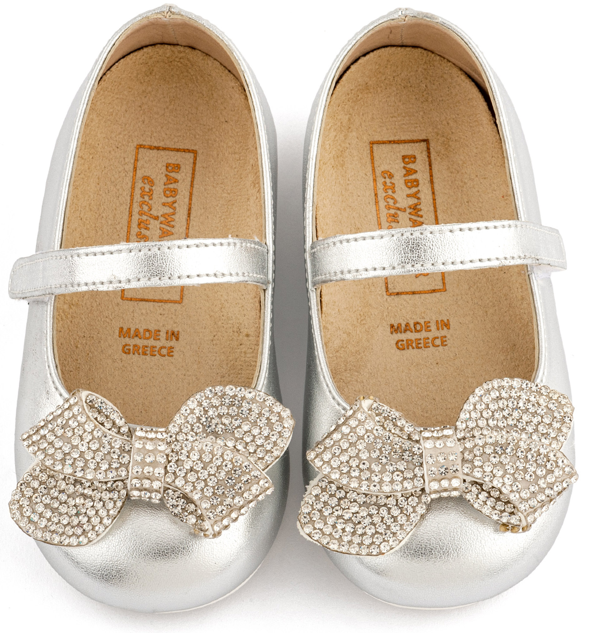 BABYWALKER - Γοβάκι Μονή Μπαρέτα Στρας με Φιογκάκι Στρας 