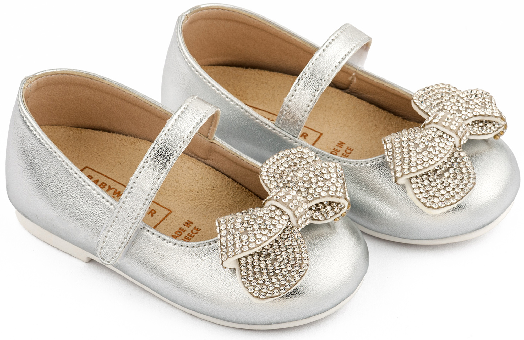 Γοβάκι Μονή Μπαρέτα Στρας με Φιογκάκι Στρας 