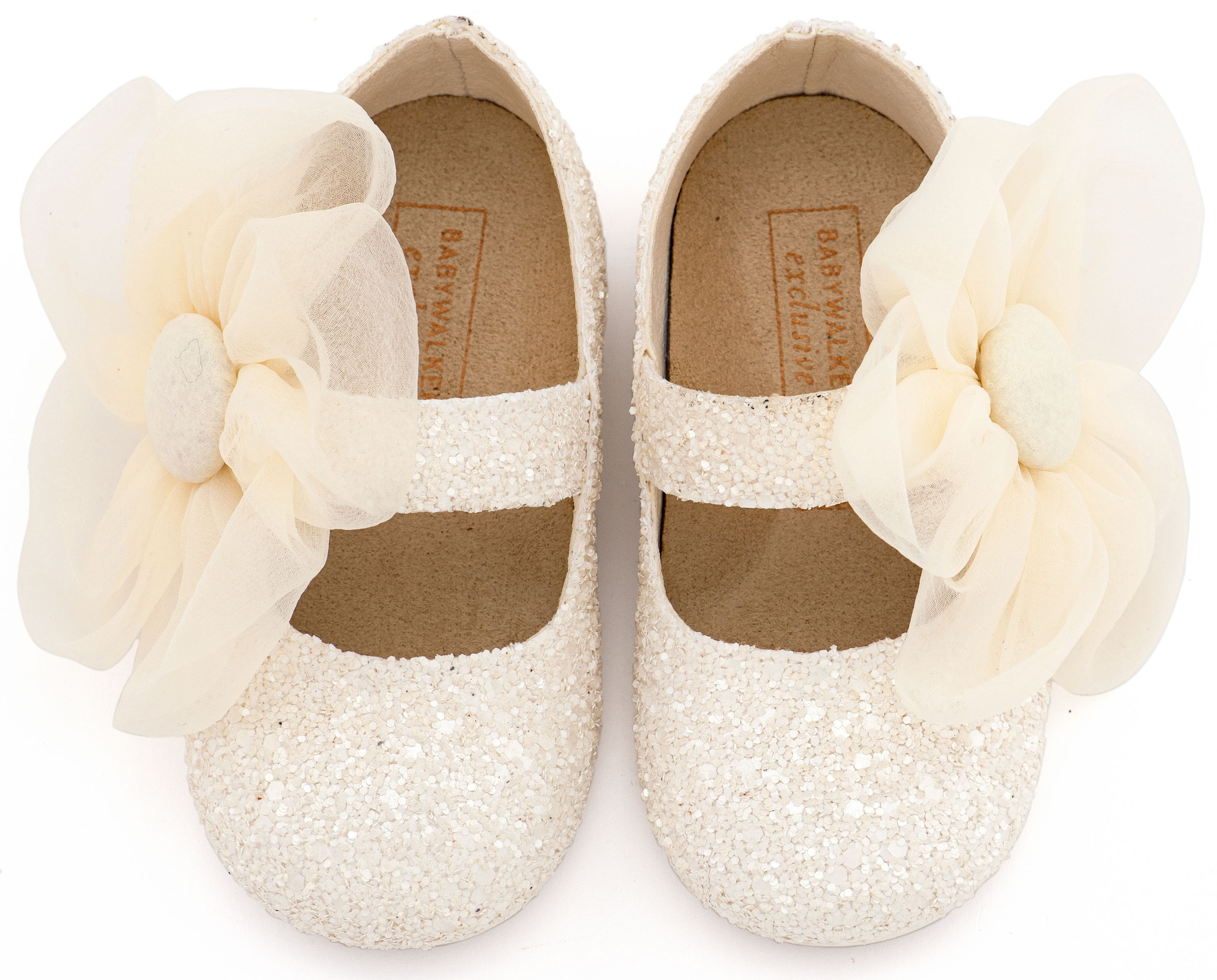 BABYWALKER - Γοβάκι Μονή Μπαρέτα Διακοσμημένο με Μεγάλο Λουλούδι Οργάντζας 