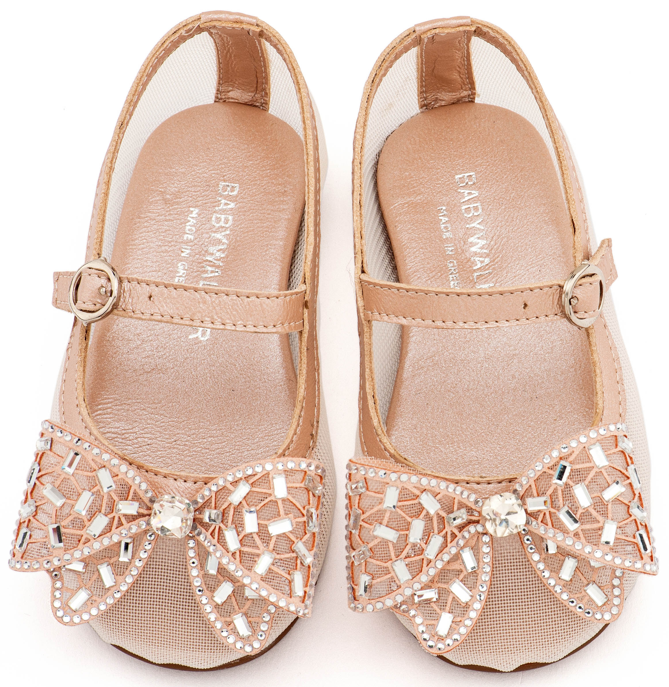 BABYWALKER - Γοβάκι από Ύφασμα Φιλντιρέ και Φιόγκο Στρας