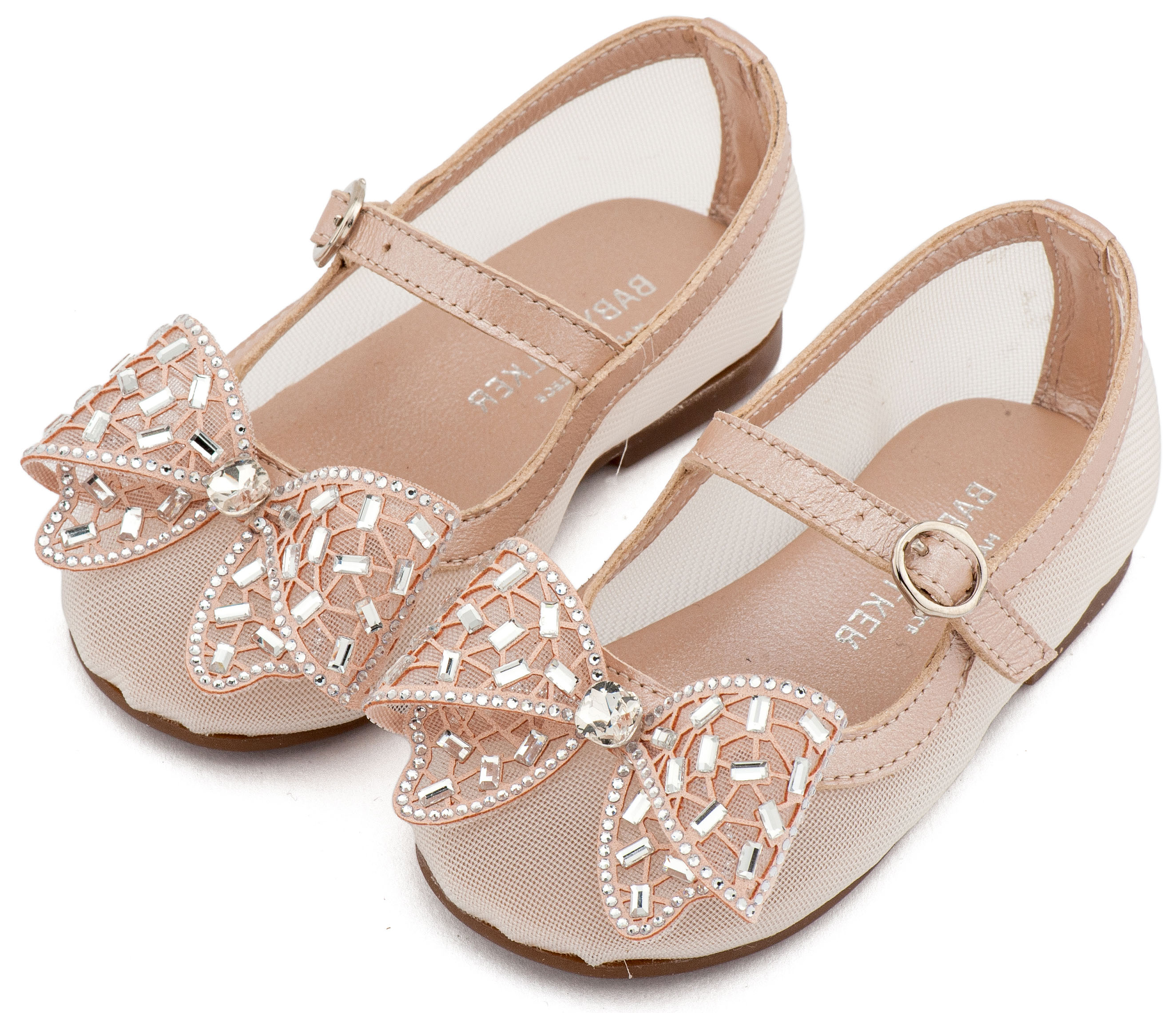 BABYWALKER - Γοβάκι από Ύφασμα Φιλντιρέ και Φιόγκο Στρας