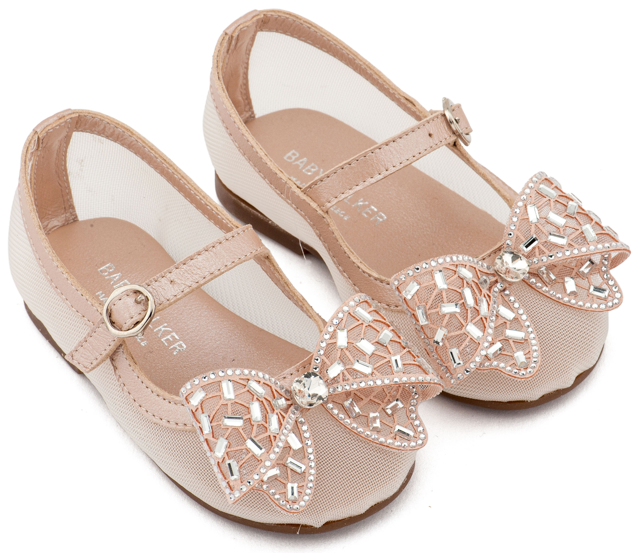 BABYWALKER - Γοβάκι από Ύφασμα Φιλντιρέ και Φιόγκο Στρας