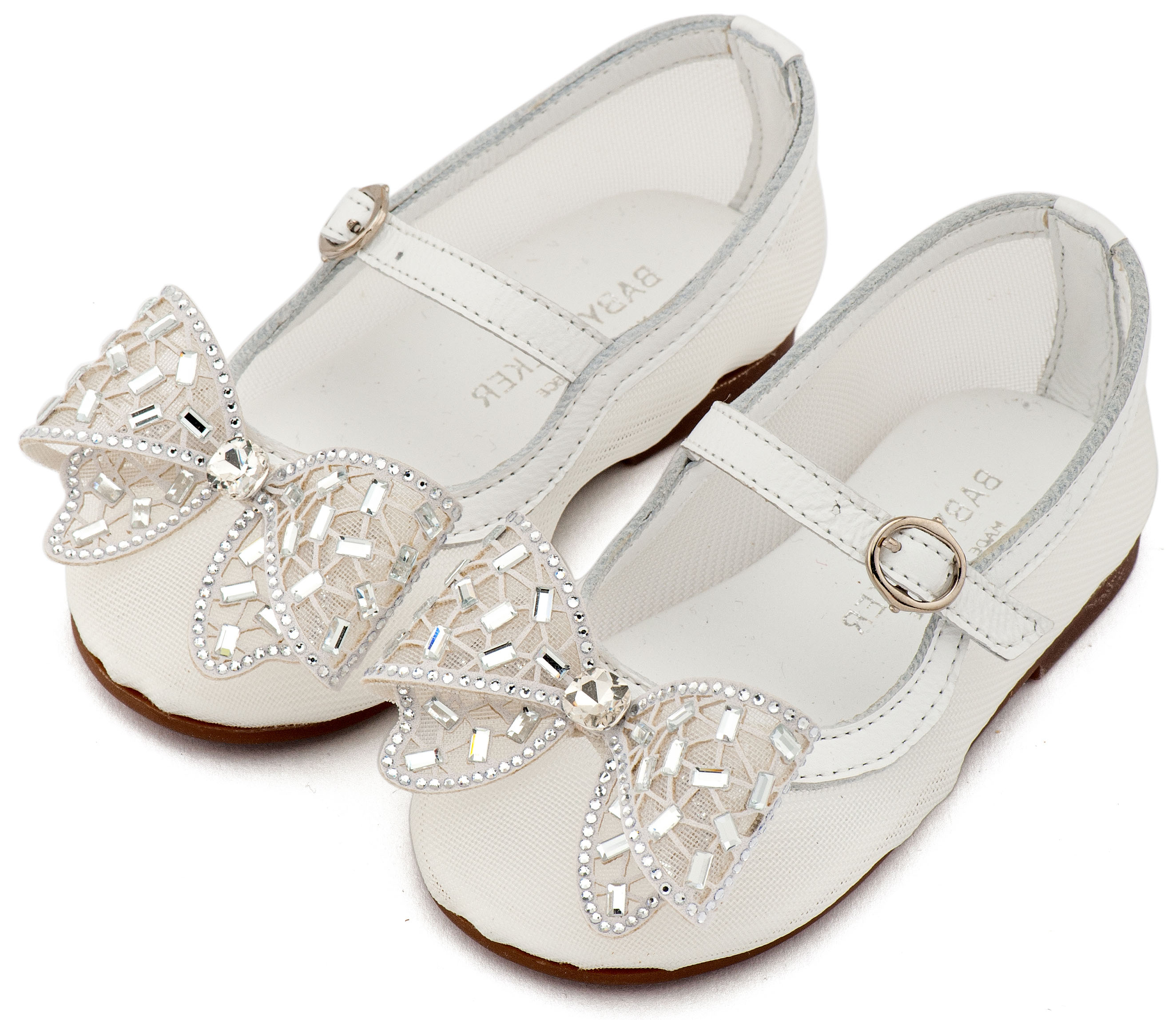 BABYWALKER - Γοβάκι από Ύφασμα Φιλντιρέ και Φιόγκο Στρας