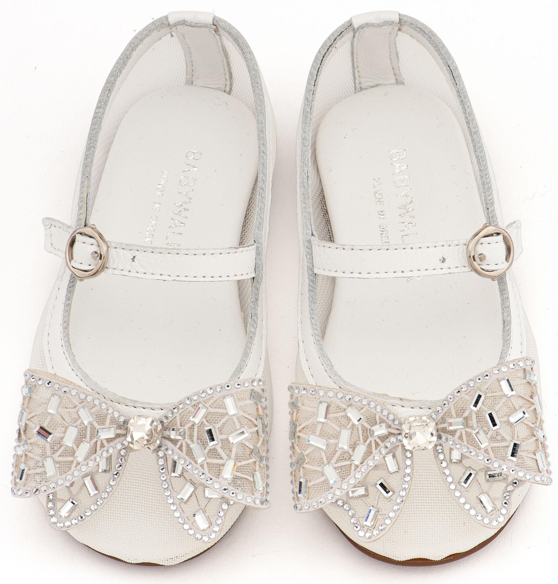 BABYWALKER - Γοβάκι από Ύφασμα Φιλντιρέ και Φιόγκο Στρας