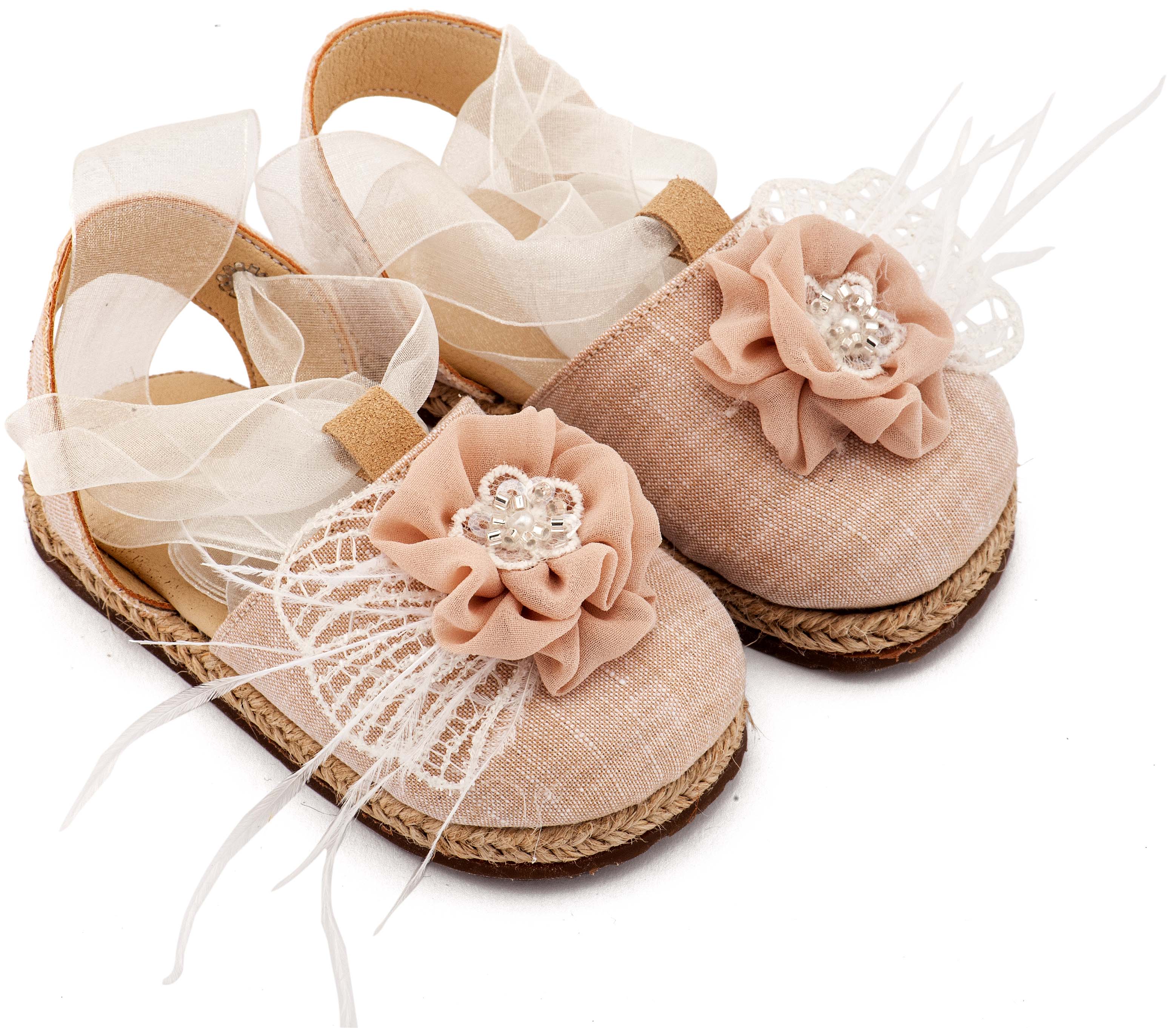 Εσπαντρίγια με Χειροποίητο Διακοσμητικό με Πούπουλα 