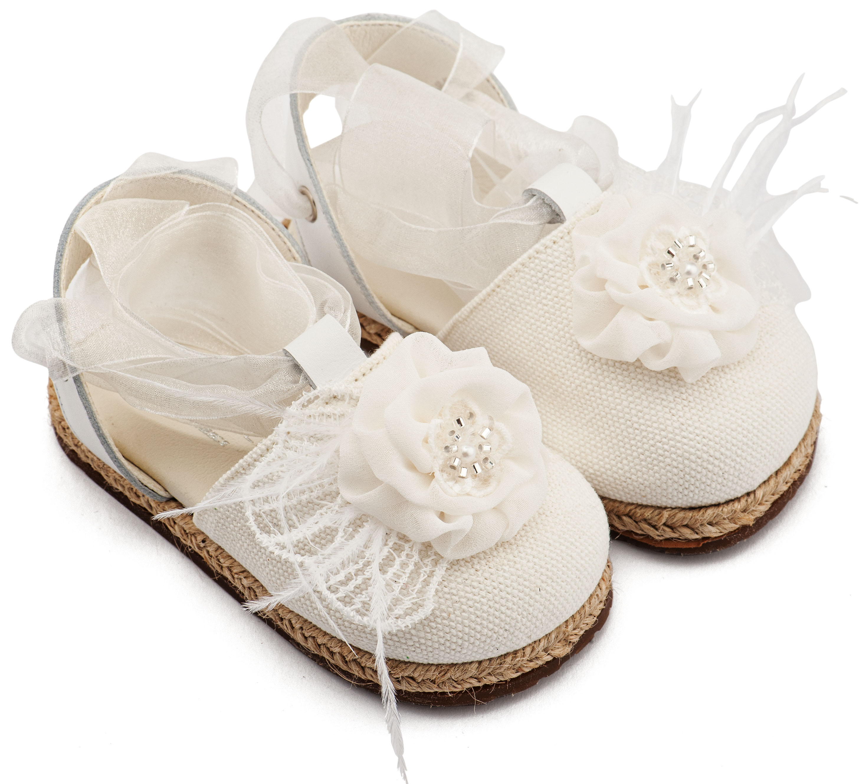 Εσπαντρίγια με Χειροποίητο Διακοσμητικό με Πούπουλα 