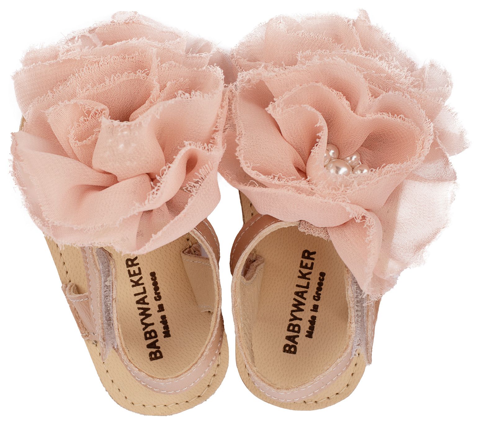 BABYWALKER - Πέδιλο με Chiffon λουλούδια