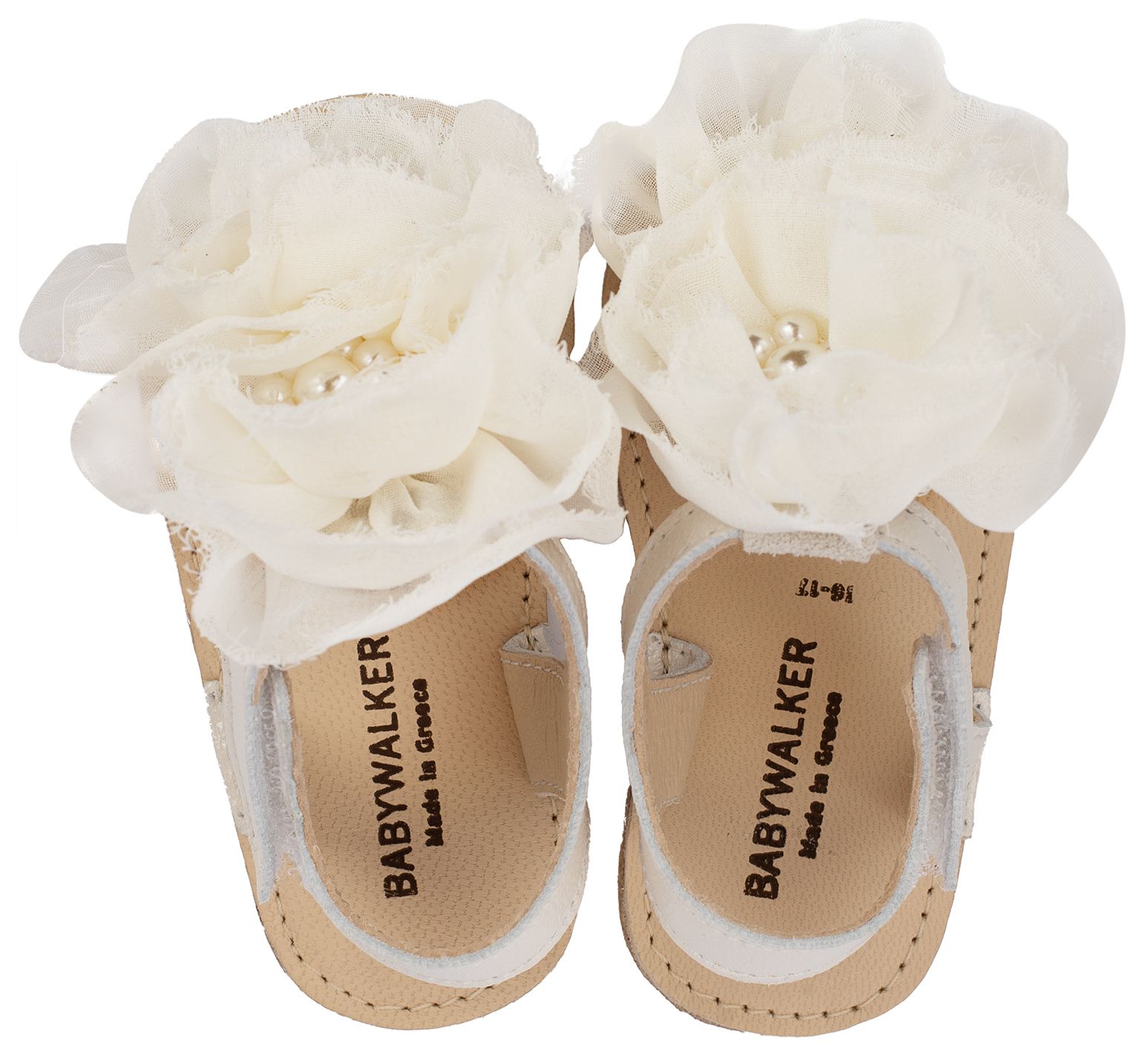 BABYWALKER - Πέδιλο με Chiffon λουλούδια