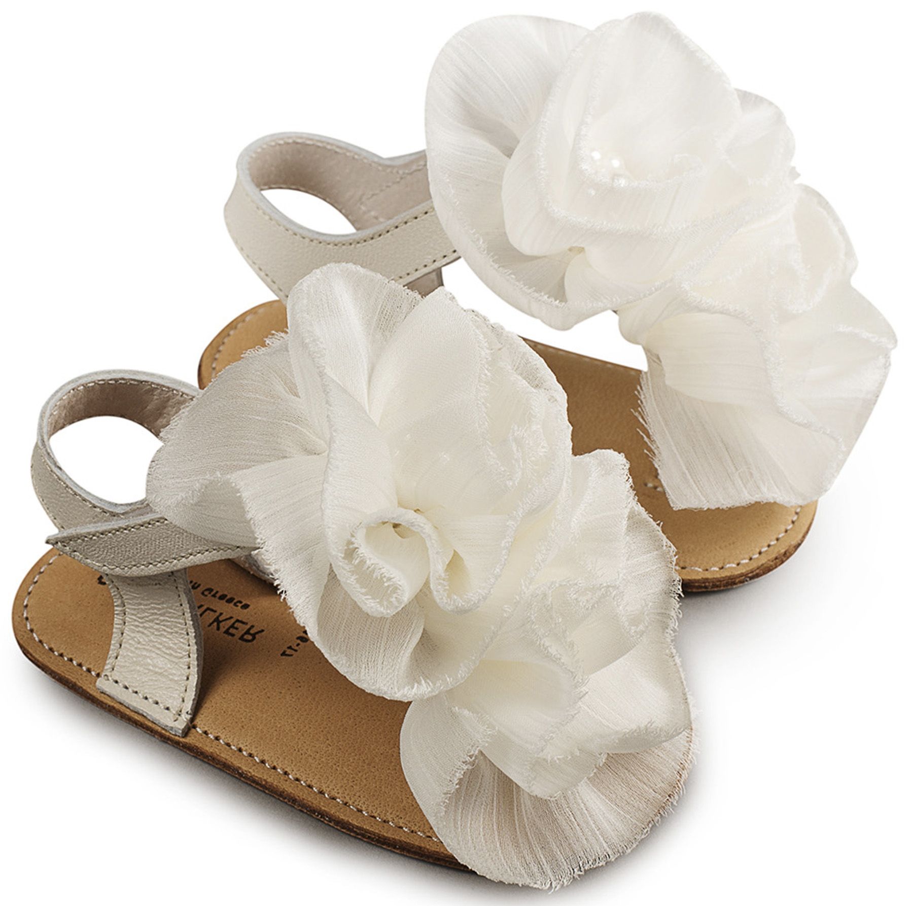 BABYWALKER - Πέδιλο με Chiffon λουλούδια