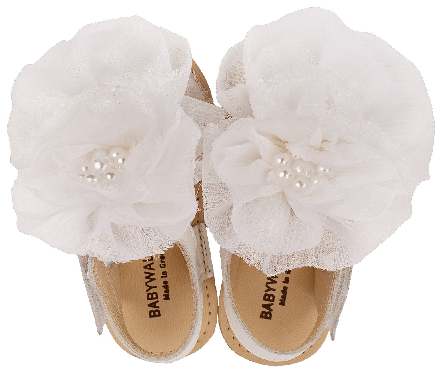 BABYWALKER - Πέδιλο με Chiffon λουλούδια