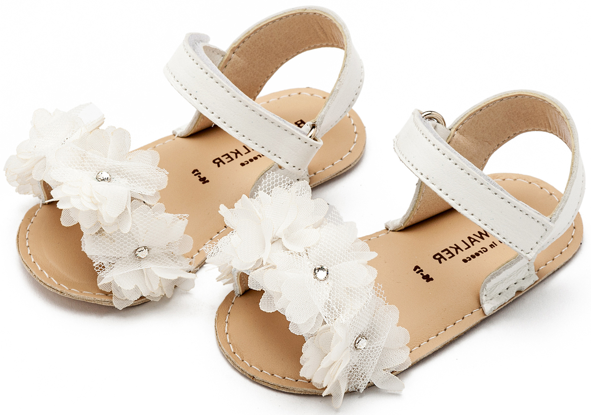 BABYWALKER - Πέδιλο με Chiffon Λουλούδια 