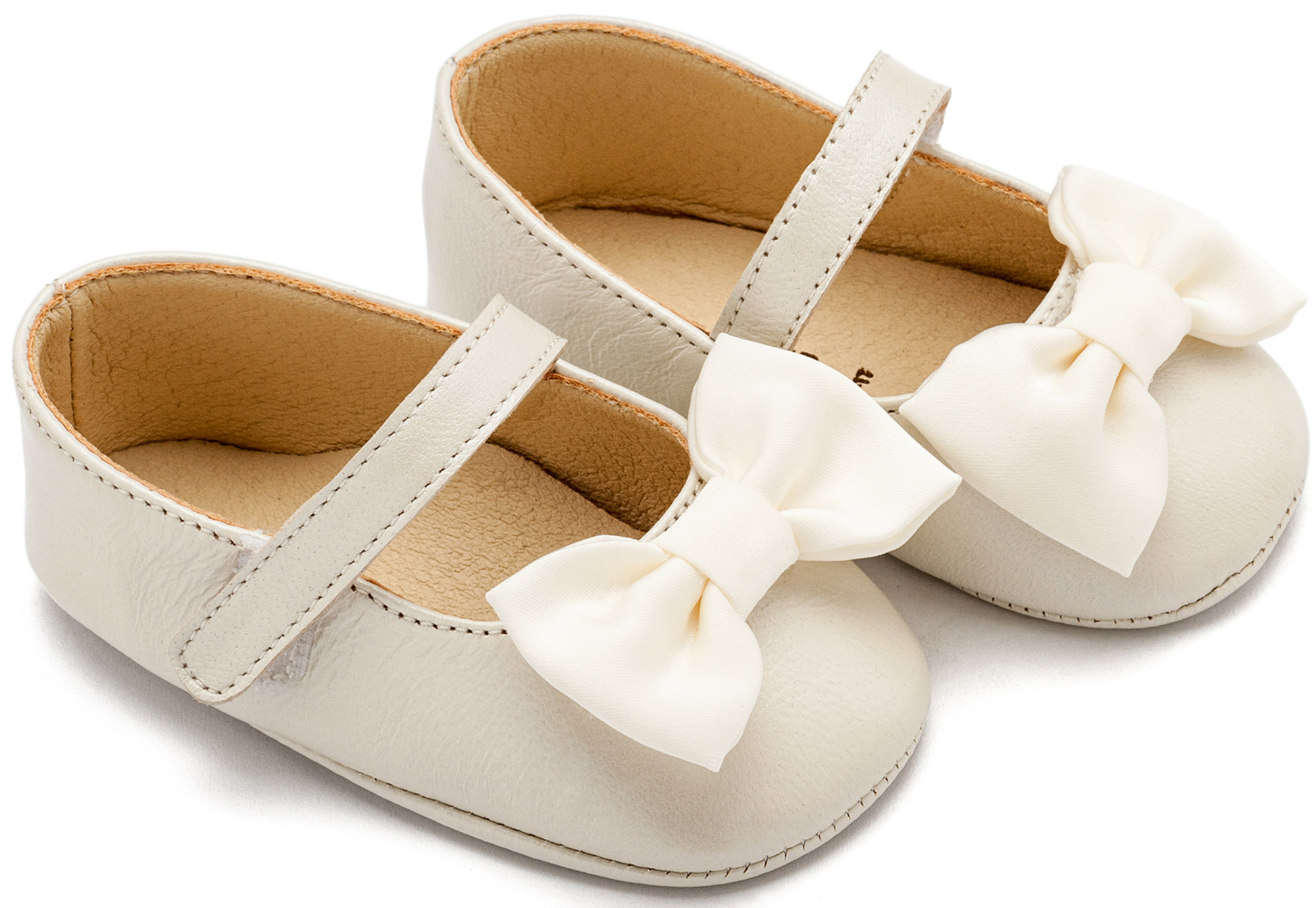 BABYWALKER - Γοβάκι Μονή Μπαρέτα με Υφασμάτινο Χειροποίητο Φιογκάκι 