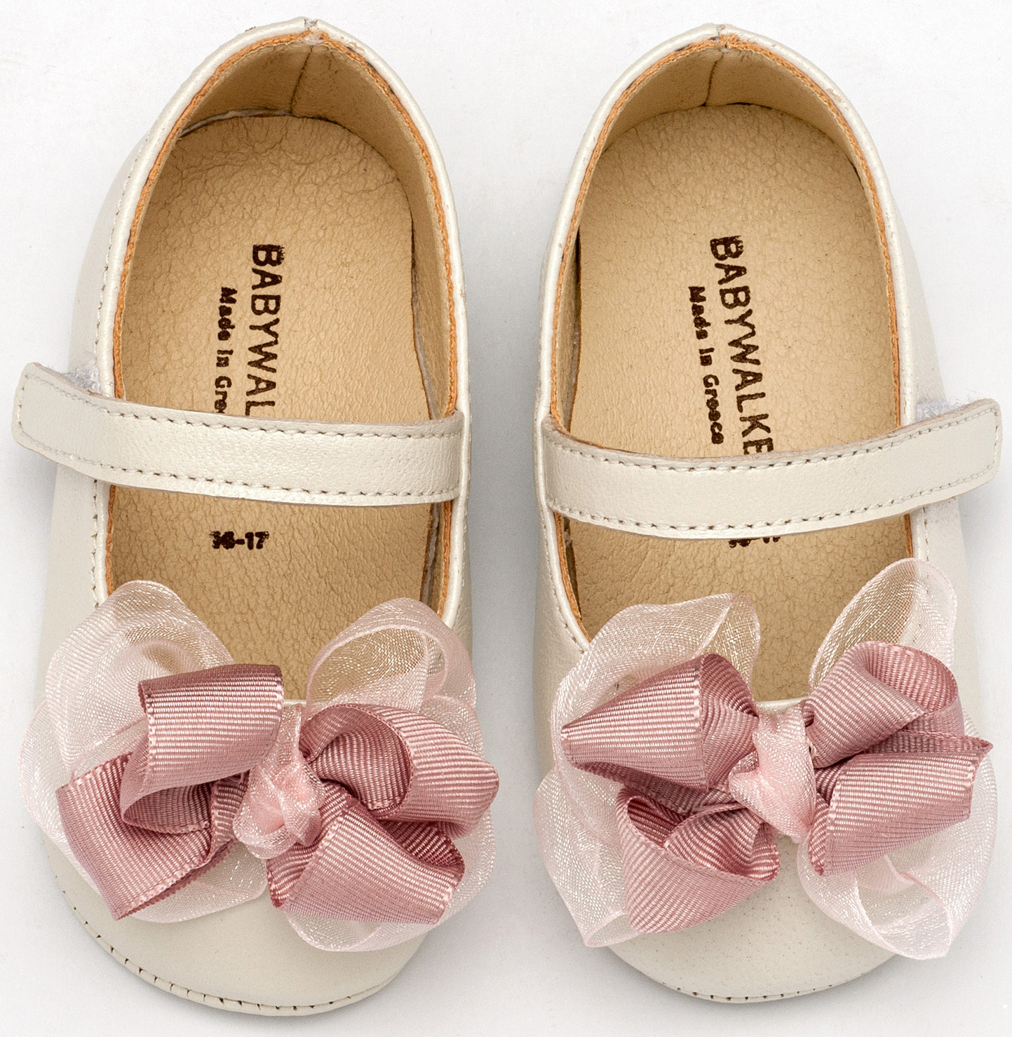 BABYWALKER - Γοβάκι Μονή Μπαρέτα με Υφασμάτινο Χειροποίητο Φιογκάκι 