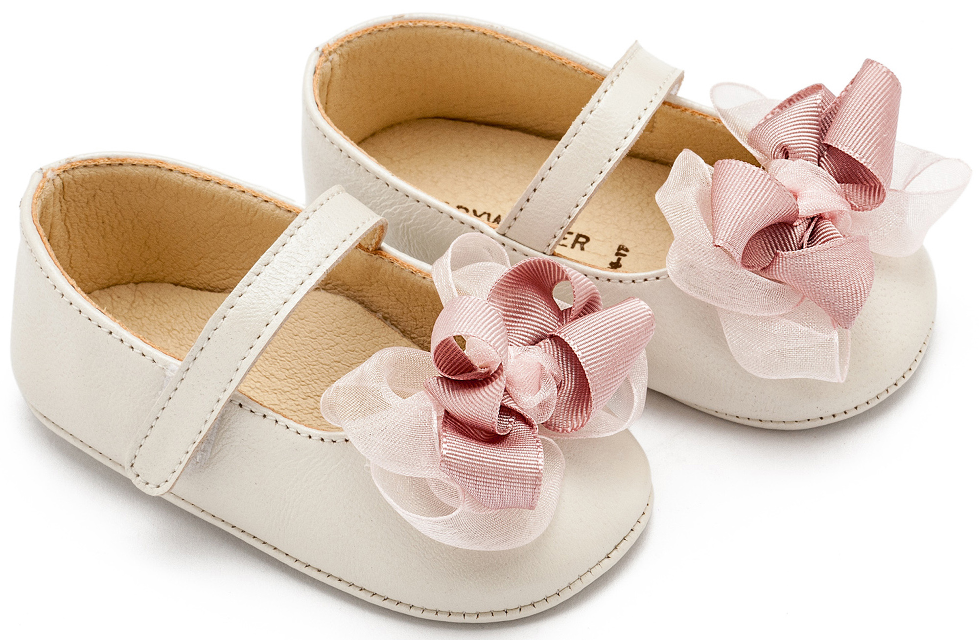 BABYWALKER - Γοβάκι Μονή Μπαρέτα με Υφασμάτινο Χειροποίητο Φιογκάκι 