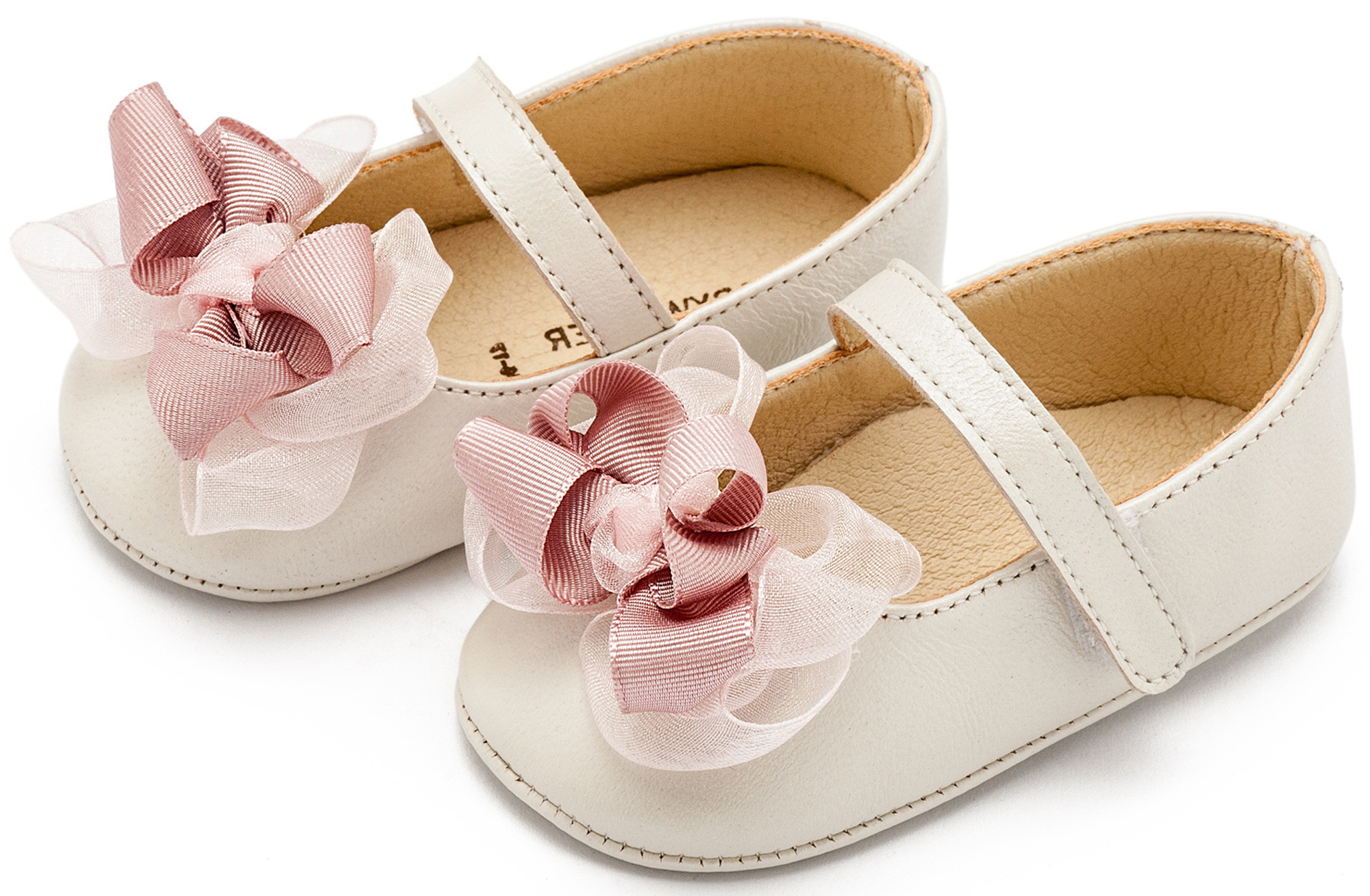 BABYWALKER - Γοβάκι Μονή Μπαρέτα με Υφασμάτινο Χειροποίητο Φιογκάκι 