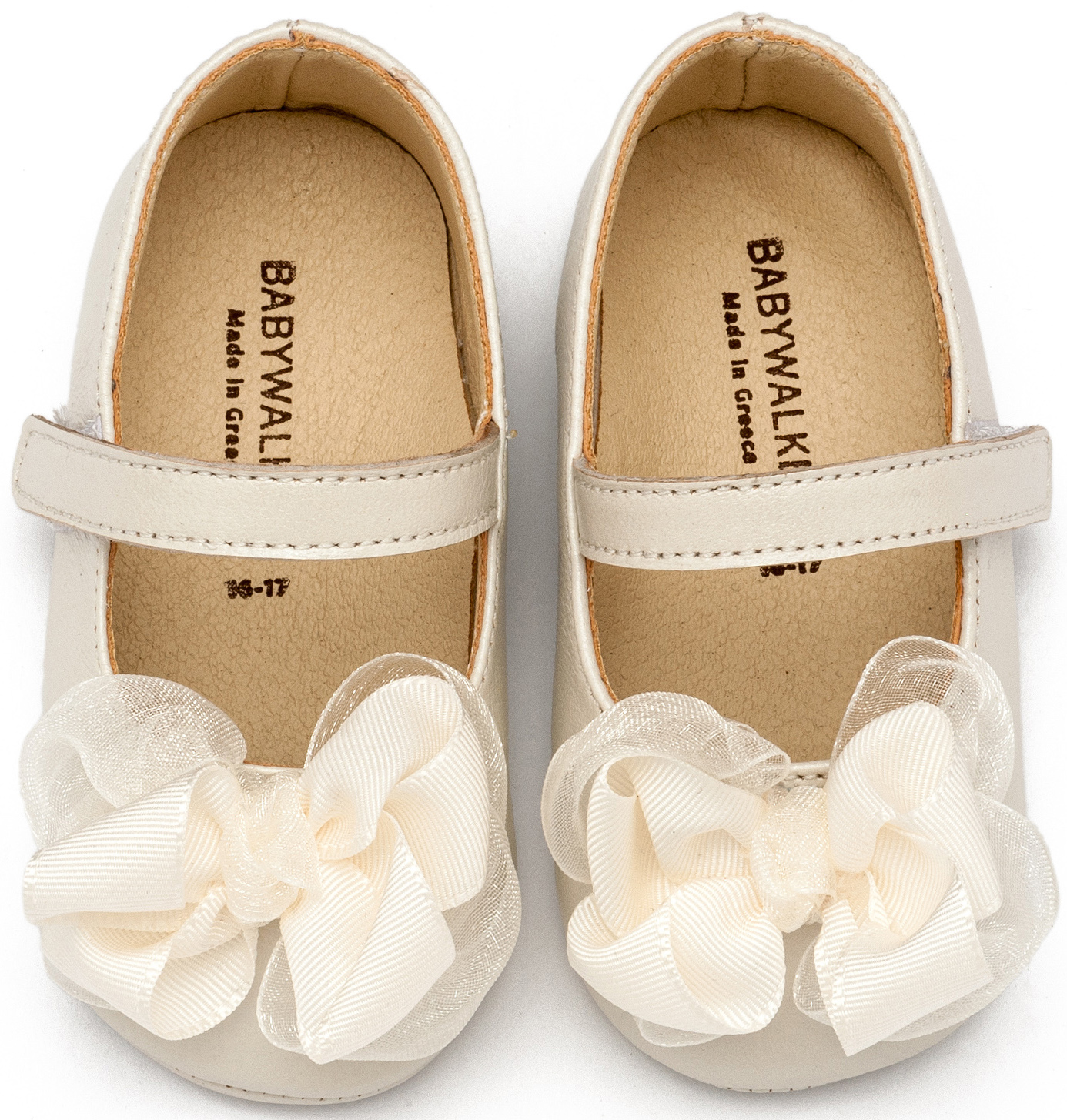 BABYWALKER - Γοβάκι Μονή Μπαρέτα με Υφασμάτινο Χειροποίητο Φιογκάκι 