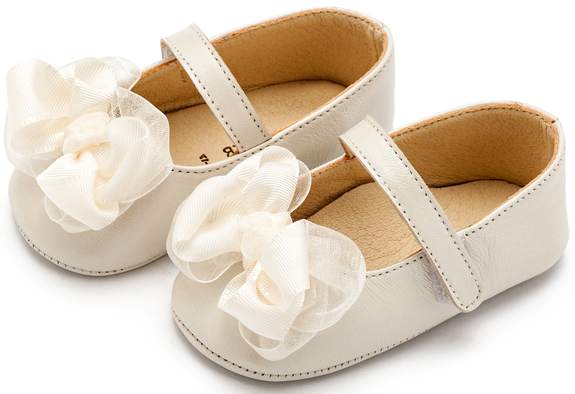 BABYWALKER - Γοβάκι Μονή Μπαρέτα με Υφασμάτινο Χειροποίητο Φιογκάκι 