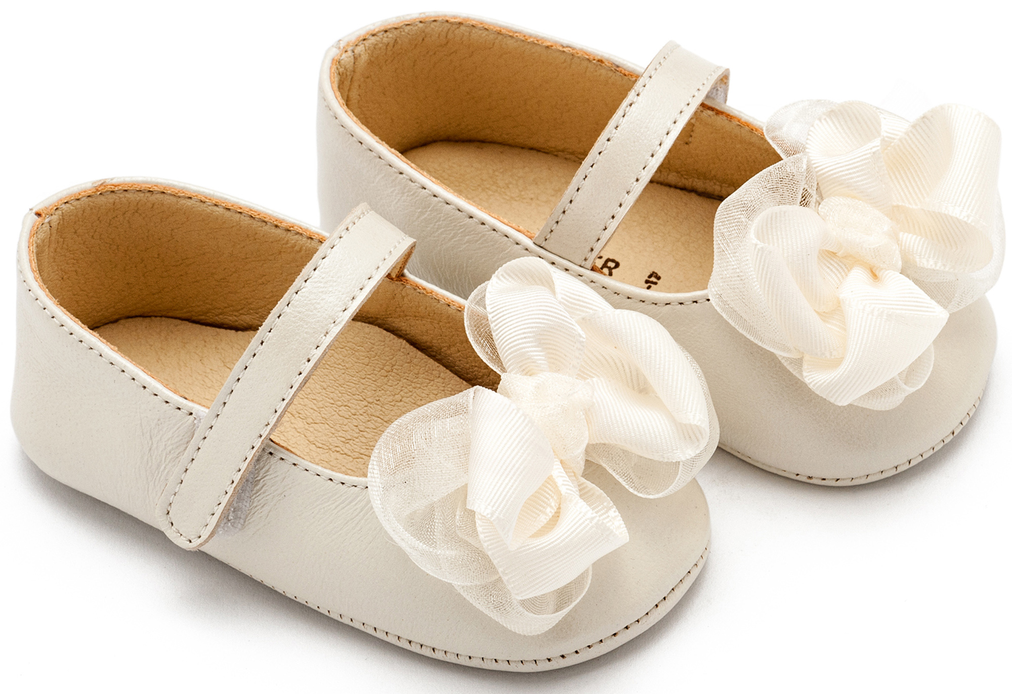 BABYWALKER - Γοβάκι Μονή Μπαρέτα με Υφασμάτινο Χειροποίητο Φιογκάκι 