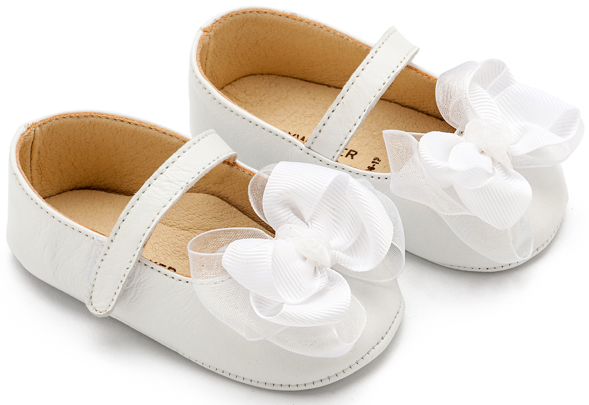 BABYWALKER - Γοβάκι Μονή Μπαρέτα με Υφασμάτινο Χειροποίητο Φιογκάκι 