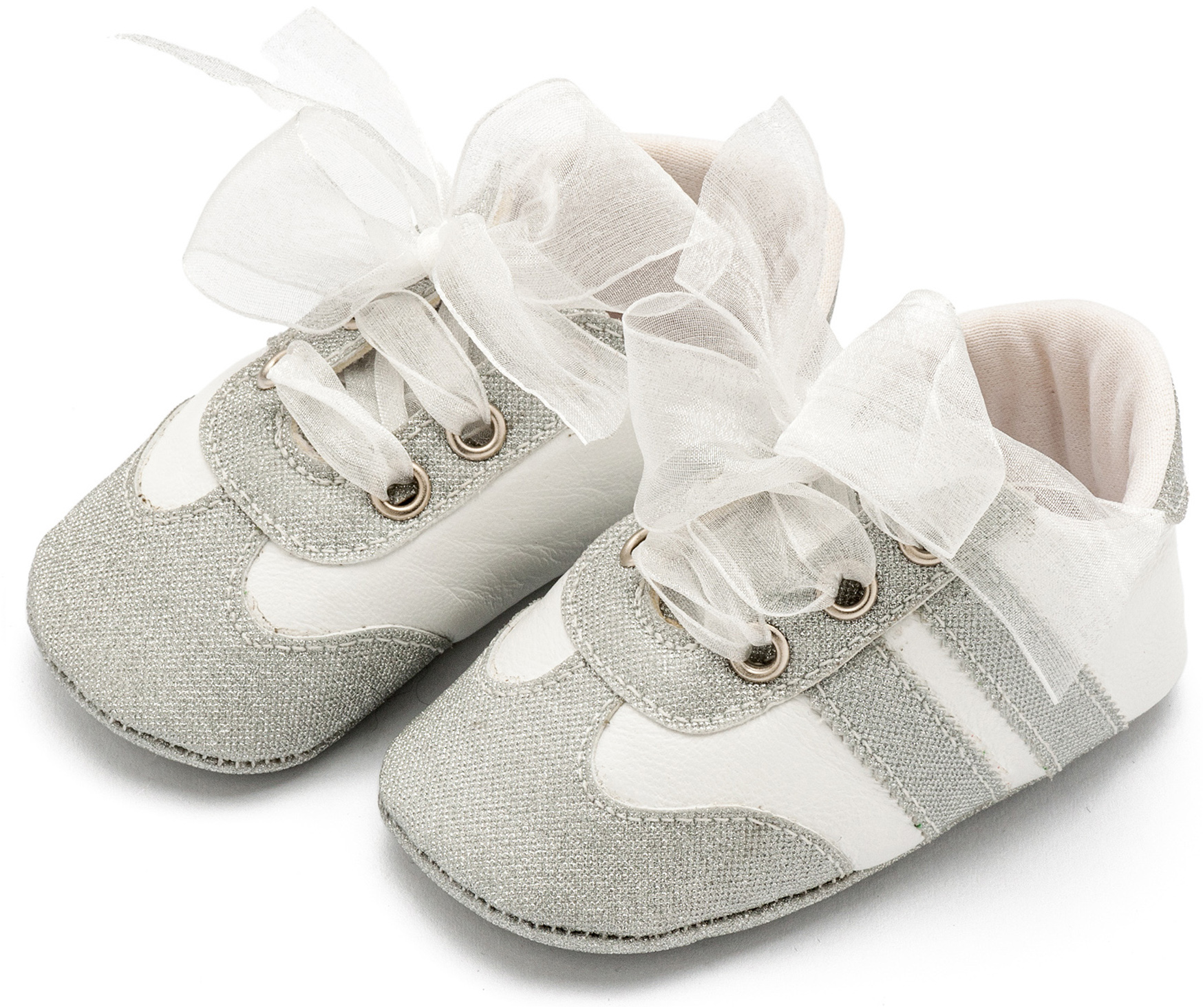 BABYWALKER - Δετά Sneakers με Κορδέλα Οργάντζα 