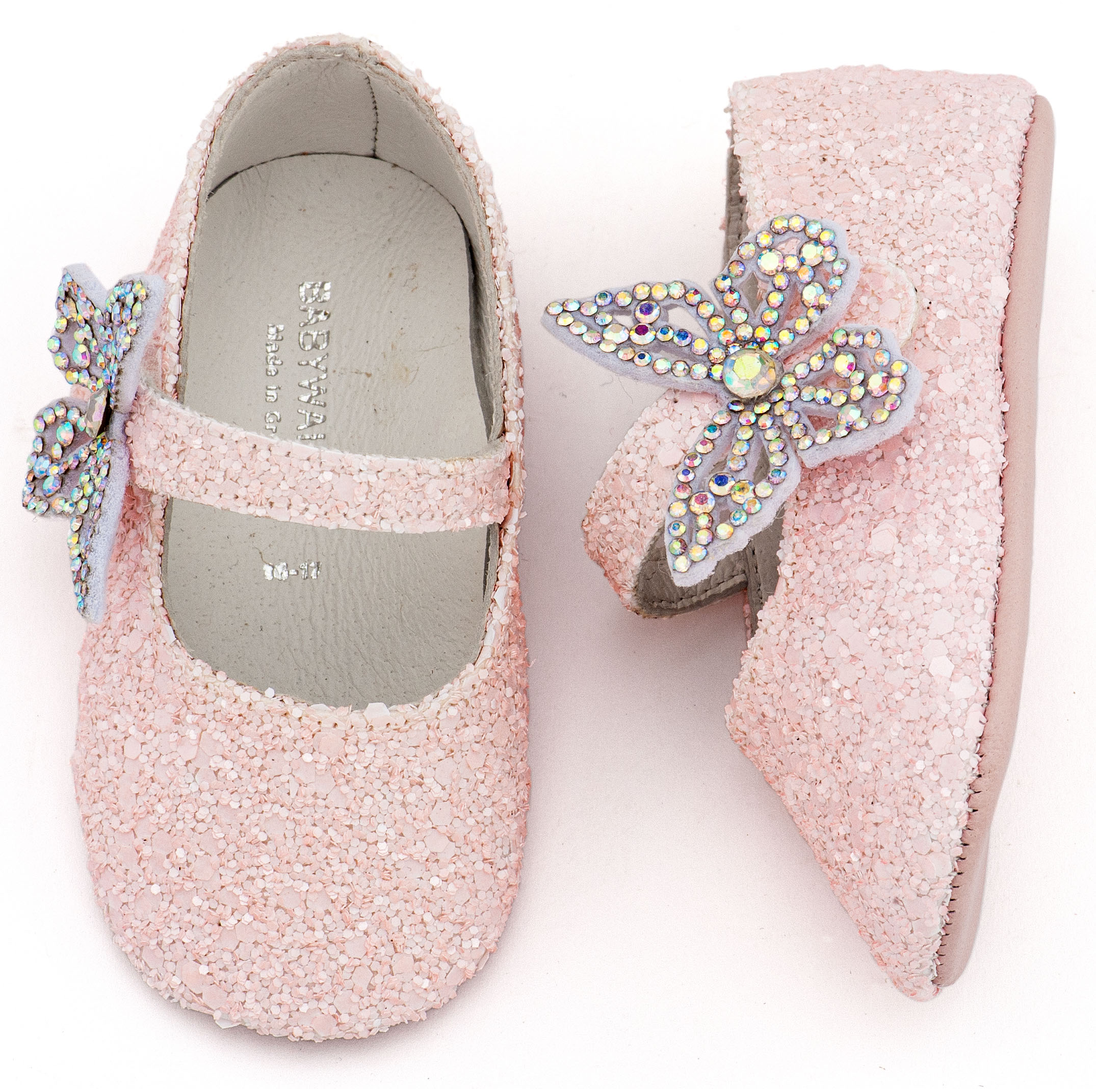 BABYWALKER - Γοβάκι Μονή Μπαρέτα Χρατς με  Στρασένια Πεταλούδα 