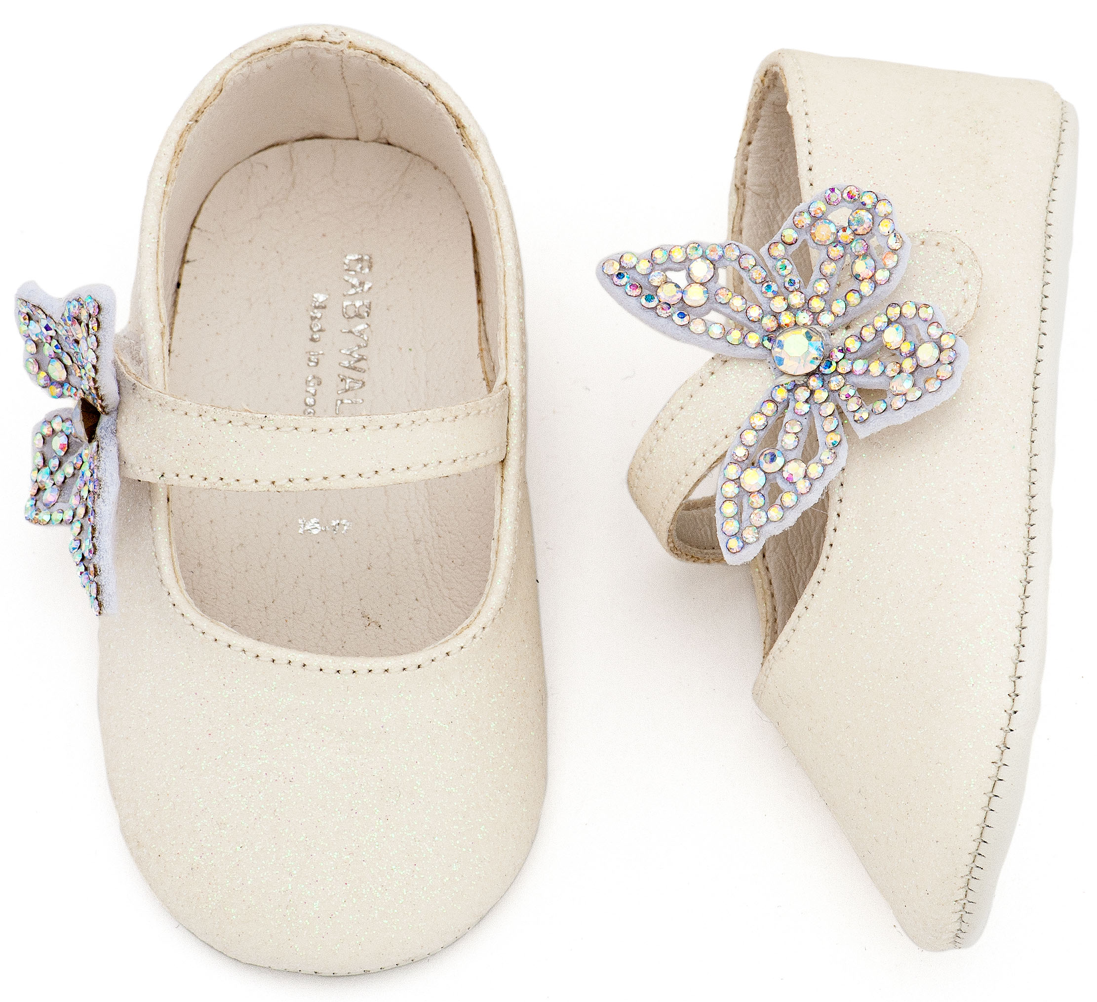 BABYWALKER - Γοβάκι Μονή Μπαρέτα Χρατς με  Στρασένια Πεταλούδα 