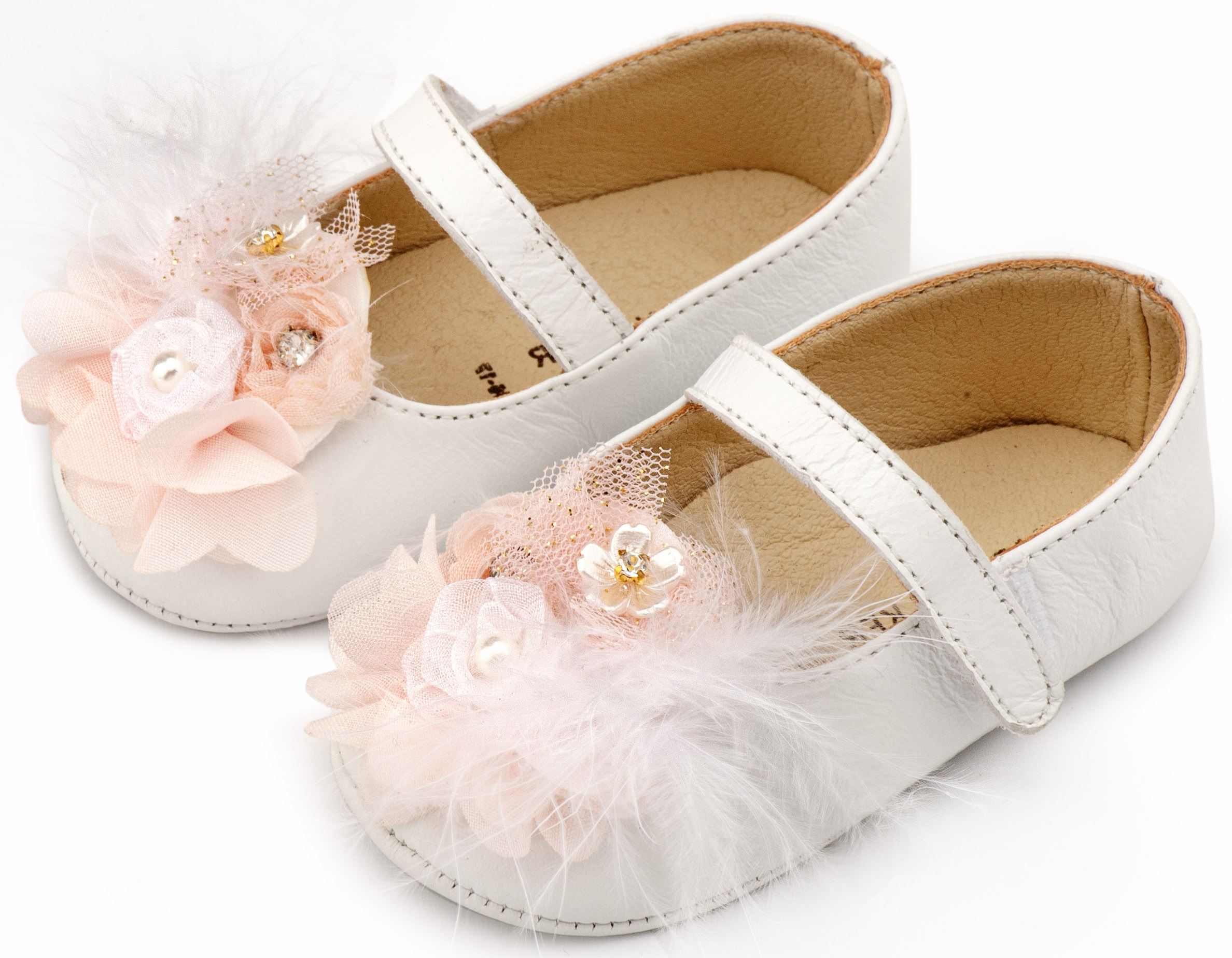 BABYWALKER - Γοβάκι Μονή Μπαρέτα με Υφασμάτινο Χειροποίητο Φιογκάκι 