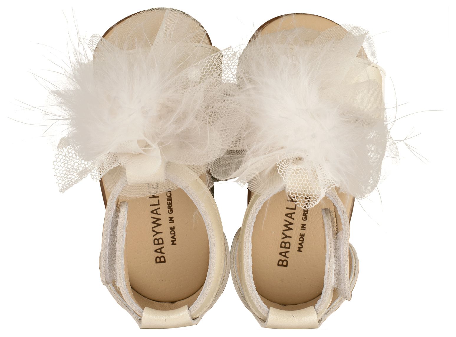 BABYWALKER - Δερμάτινο Πέδιλο Διακοσμημένο με Πον Πον 