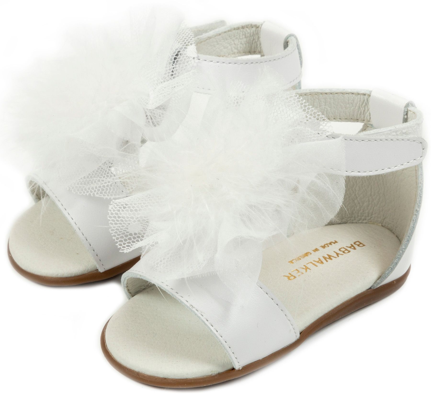 BABYWALKER - Δερμάτινο Πέδιλο Διακοσμημένο με Πον Πον 